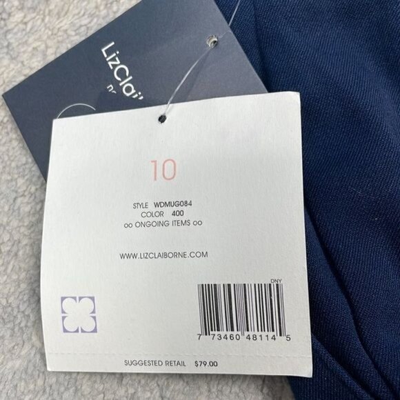 NWT Liz Claiborne Jackie Trouser Pants Navy Blue Career Office Corporate Sz 10 - Picture 11 of 12